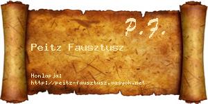 Peitz Fausztusz névjegykártya